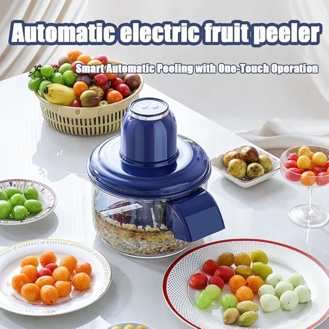 Automatic Grape Peeler Machine, Electric Garlic & Cherry Tomato Peeler Skin Remover Tool for Small Fruits, Effortless Peeling for Home Kitchen (Blue-1PC)